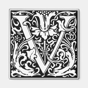 Buchstabe V Mittelalterliche Monogramm-Kunst Art N Magnet