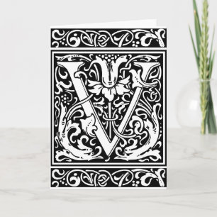 Buchstabe V Mittelalterliches Monogramm Jugendstil