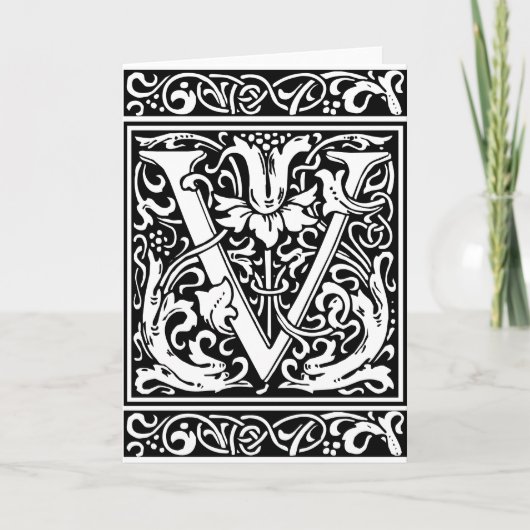 Buchstabe V Mittelalterliches Monogramm Jugendstil (Vorderseite)
