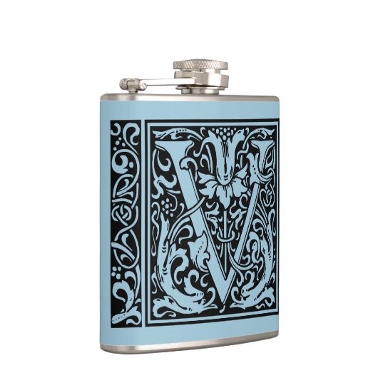 Buchstabe V Mittelalterliches Monogramm Jugendstil Flachmann (Rechts)