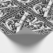 Buchstabe V Mittelalterliches Monogramm Jugendstil Geschenkpapier (Ecke)