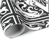 Buchstabe V Mittelalterliches Monogramm Jugendstil Geschenkpapier (Rolleneckpunkt)