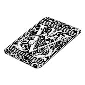 Buchstabe V Mittelalterliches Monogramm Jugendstil Magnet (Linke Seite)
