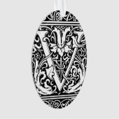 Buchstabe V Mittelalterliches Monogramm Jugendstil Ornament (Vorderseite)
