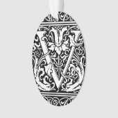 Buchstabe V Mittelalterliches Monogramm Jugendstil Ornament (Vorderseite)