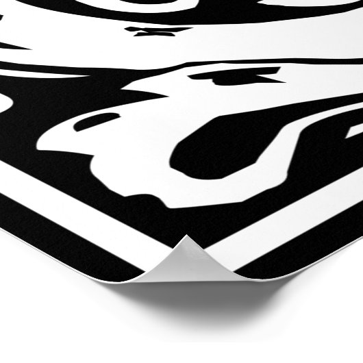 Buchstabe V Mittelalterliches Monogramm Jugendstil Poster (Ecke)