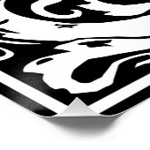 Buchstabe V Mittelalterliches Monogramm Jugendstil Poster (Ecke)