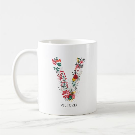 Buchstabe V | Monogramm-I-Tasse für den Blasenbrie Kaffeetasse (Links)