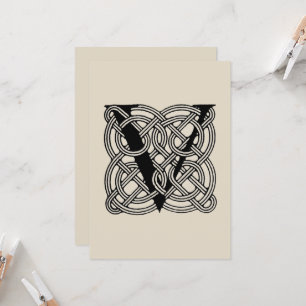 Buchstabe V Monogramm Vintage-Keltischer Knoten Dr Einladung