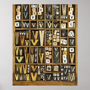 Buchstabe V Poster