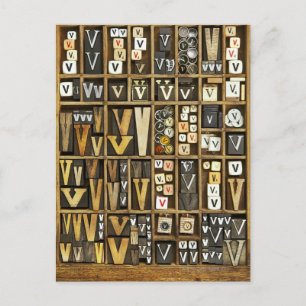 Buchstabe V Postkarte