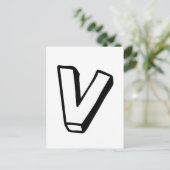 Buchstabe V Postkarte (Stehend Vorderseite)