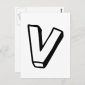 Buchstabe V Postkarte (Vorne/Hinten)