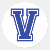 Buchstabe V Runder Aufkleber (Vorderseite)