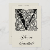 Buchstabe V Vintage Knotentonografie Einladung (Vorne/Hinten)