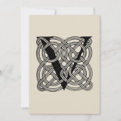 Buchstabe V Vintage Knotentonografie Einladung (Vorderseite)