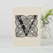 Buchstabe V Vintage Knotentonografie Einladung (Stehend Vorderseite)