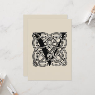 Buchstabe V Vintage Knotentonografie Einladung