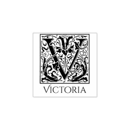 Buchstabe V Vintager erster Buchstabe mit Individu Gummistempel