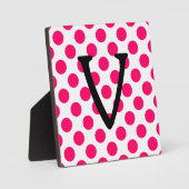Buchstabe V zu den weißen Pink-Polka-Punkten Fotoplatte (Vorderseite)