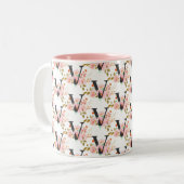 Buchstabe V Zweifarbige Tasse (Vorderseite Links)