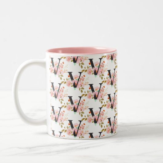 Buchstabe V Zweifarbige Tasse (Links)
