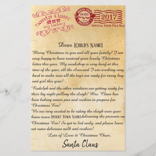 Buchstabe von Buchstaben Sankt | Nordpol Briefpapier (Vorderseite)