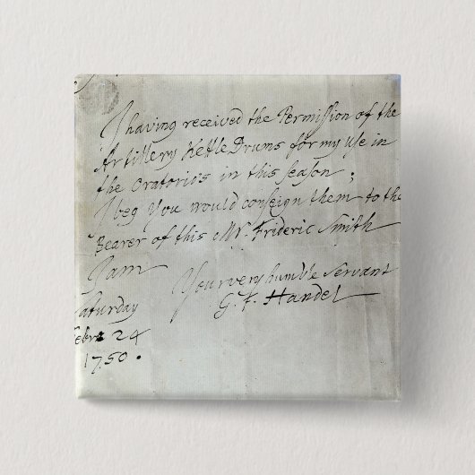 Buchstabe von George Frederick Handel Button (Vorderseite)