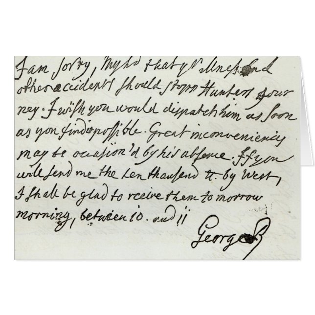 Buchstabe von George II zum Herzog von Newcastle (Vorderseite (Horizontal))