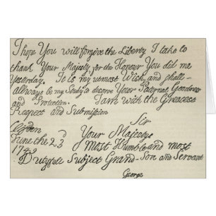 Buchstabe von George III zu seinem Großvater