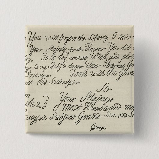 Buchstabe von George III zu seinem Großvater Button (Vorderseite)