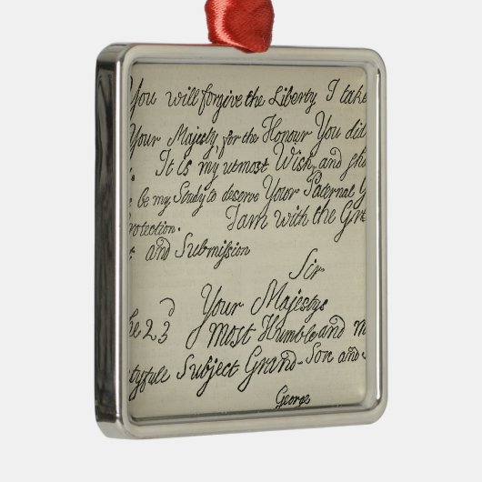 Buchstabe von George III zu seinem Großvater Silbernes Ornament (Rechts)