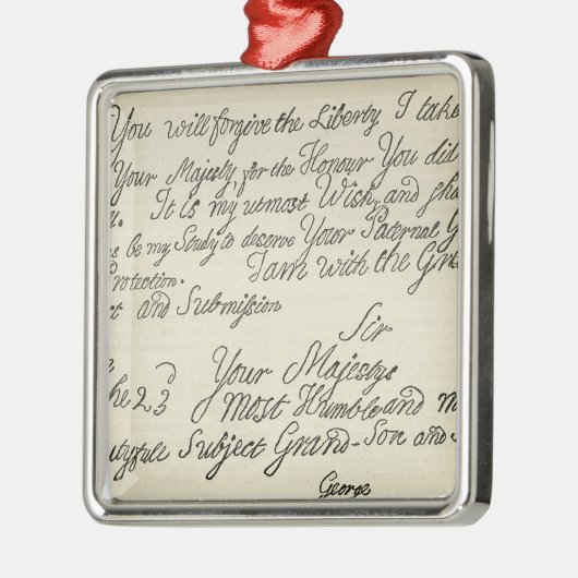 Buchstabe von George III zu seinem Großvater Silbernes Ornament (Links)