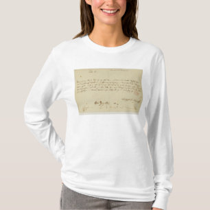 Buchstabe von Mozart zu einem Freimaurer, im T-Shirt