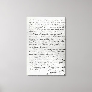 Buchstabe von Zola zu Edouard Manet 1868 Leinwanddruck