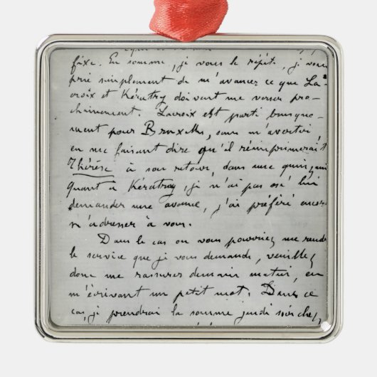 Buchstabe von Zola zu Edouard Manet 1868 Silbernes Ornament (Vorne)