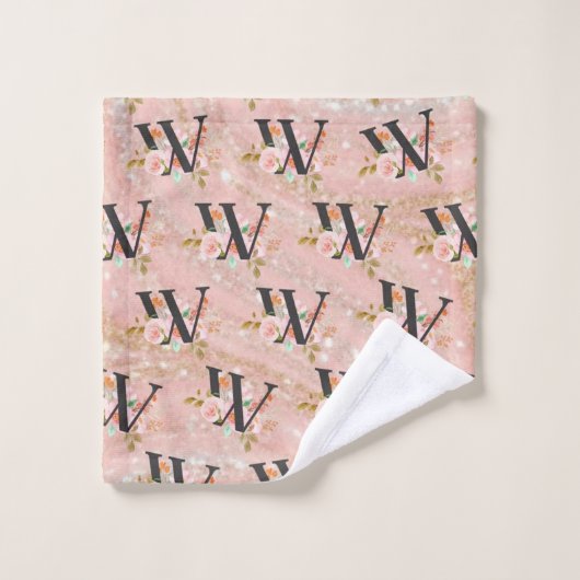 Buchstabe W Badhandtuch Set (Waschlappen)