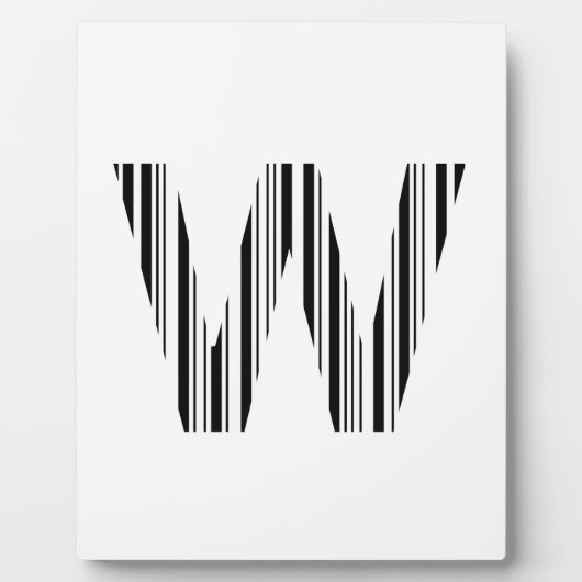 BUCHSTABE W BAR CODE Erstes Anfangsbuchstaben-Barc Fotoplatte (Vorderseite)