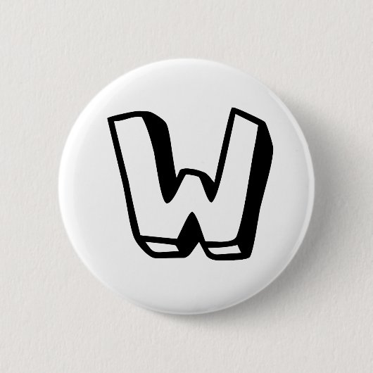 Buchstabe W Button (Vorderseite)