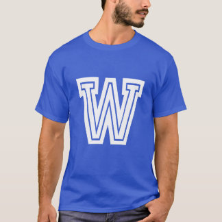 Buchstabe W College-Schrift Schule T-Shirt