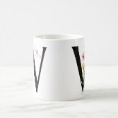 Buchstabe W mit Blumen Kaffeetasse (Mittel)