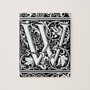 Buchstabe W Mittelalterliche Monogramm-Kunst Art N Puzzle