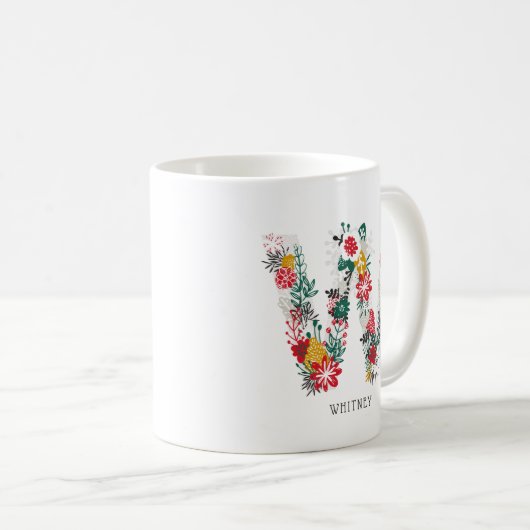 Buchstabe W | Monogramm-I-Tasse für den Blasenbrie Kaffeetasse (VorderseiteRechts)