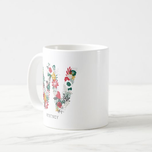 Buchstabe W | Monogramm-I-Tasse für den Blasenbrie Kaffeetasse (Vorderseite Links)