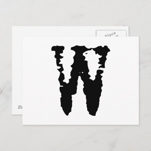 Buchstabe W Postkarte (Vorne/Hinten)