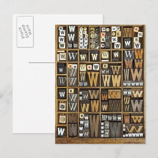 Buchstabe W Postkarte (Vorne/Hinten)