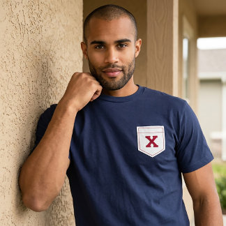 Buchstabe X - Anfangsname Alphabet Pocket Side Ver T-Shirt