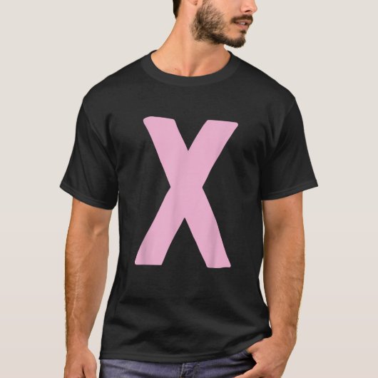 Buchstabe X groß und fett in Rosa T-Shirt (Vorderseite)
