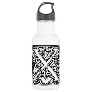 Buchstabe X Mittelalterliche Monogramm-Kunst Art N Edelstahlflasche