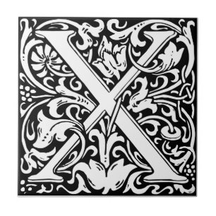 Buchstabe X Mittelalterliche Monogramm-Kunst Art N Fliese